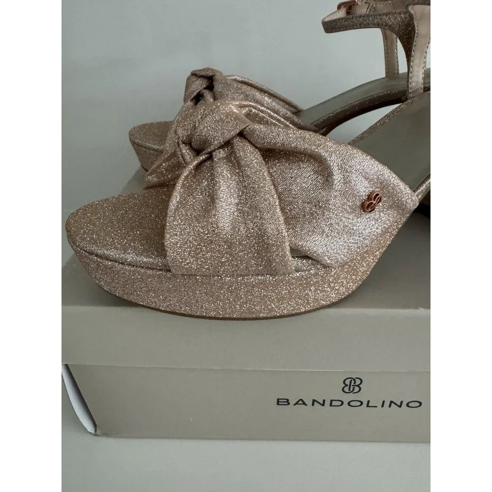 Bandolino Prezley Women's Prezley Heeled Sandal champagne rose Gold size 8.5